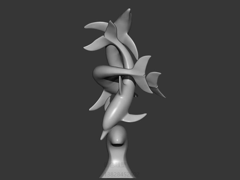 廣物集團(tuán)?？谥醒氚雿u304不銹鋼鏡面雕塑(圖1)